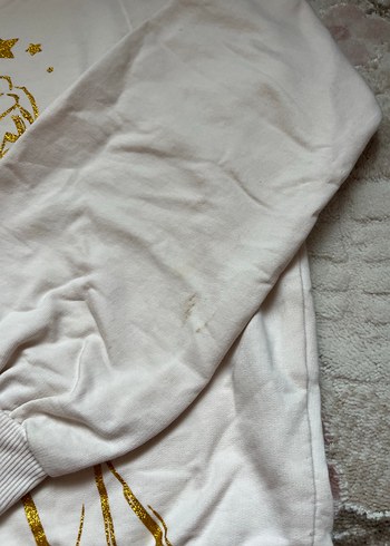 LC Waikiki Lcw elsa Kız Çocuk Beyaz Pul İşlemeli Sweatshirt