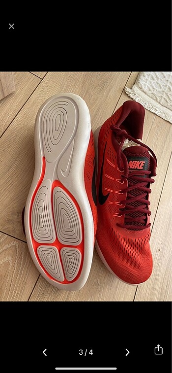 45 Beden Nike kırmızı 49.5 spor ayakkabı