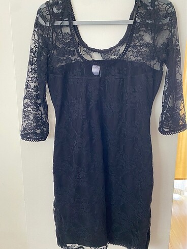 H&M Dantelli mini elbise