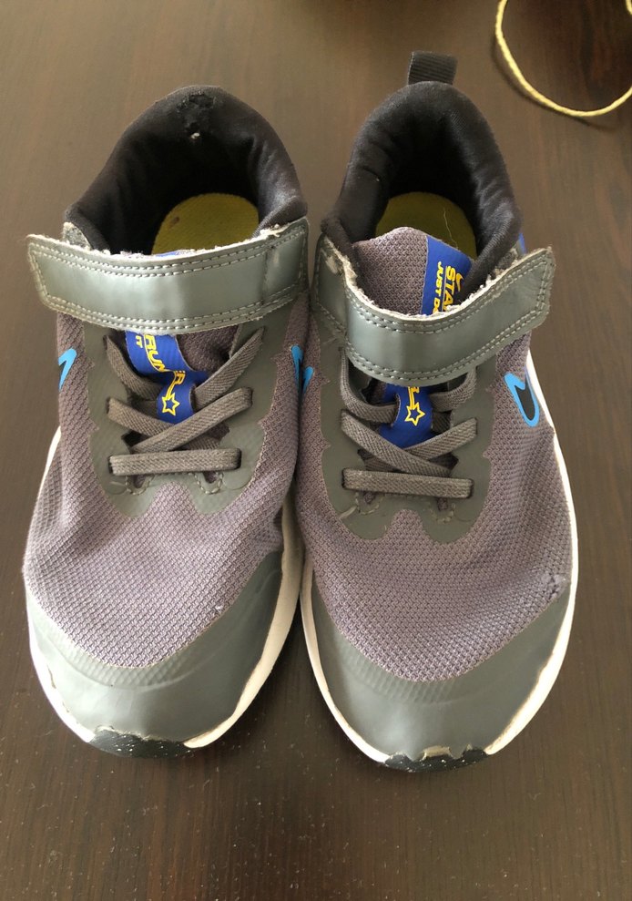 Gri Erkek Çocuk Spor Ayakkabı Velcro - Görsel 4