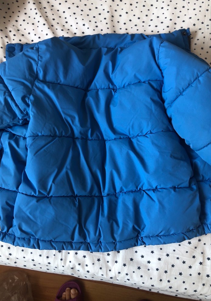 Düğmeli Mavi Erkek Çocuk Mont - Görsel 4