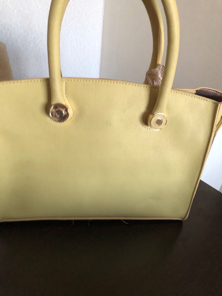 Bej Deri Kadın El Çantası - Görsel 2