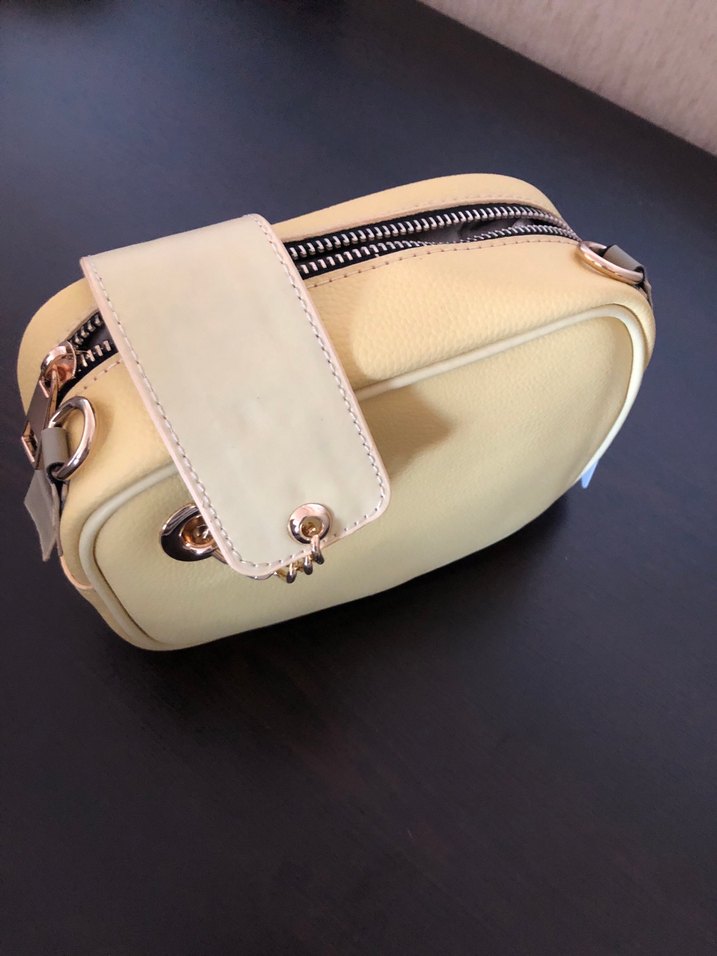 Bej Zincir Detaylı Deri Kadın Çanta - Görsel 3