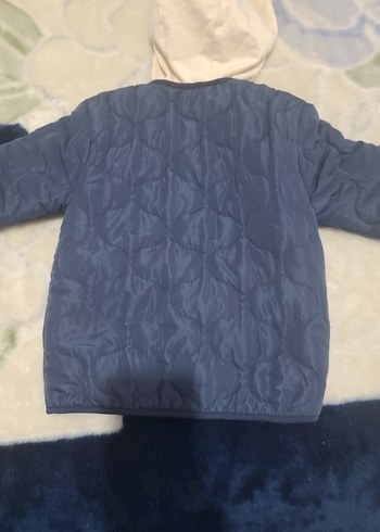 Düğmeli Erkek Çocuk Mavi Kapüşonlu Ceket - Görsel 5