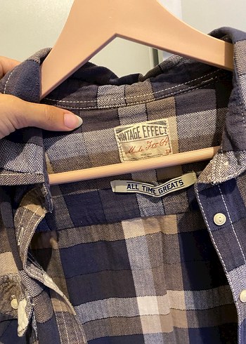 MUDO Kare Desenli Denim Gömlek