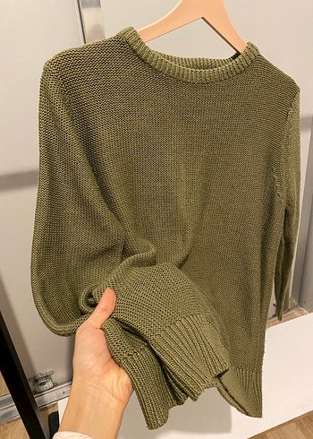 Zara Premium Kadın Haki Sırt Dekolteli Triko Kazak - Görsel 2