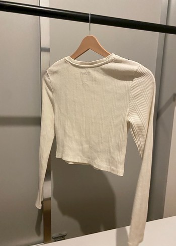 Mavi Uzun Kollu Crop Top - Görsel 4