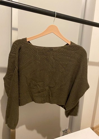 İkili Crop Kadın Örgü Kazak - Görsel 4