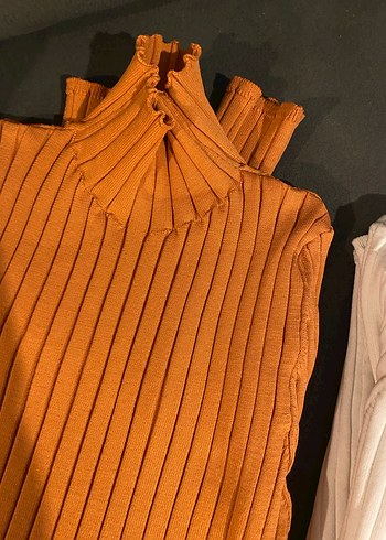 İkili Somon- Beyaz Pilili Yarım Balıkçı Triko - Görsel 3