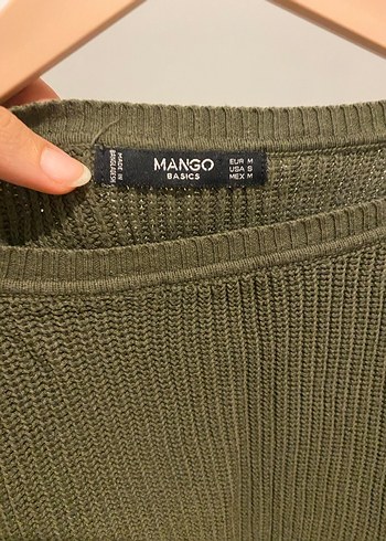 Mango Kadın Haki Örgü Triko Kazak - Görsel 4