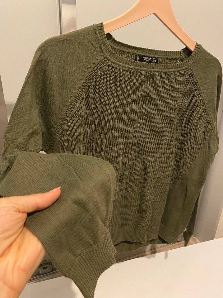 Mango Kadın Haki Örgü Triko Kazak - Görsel 2