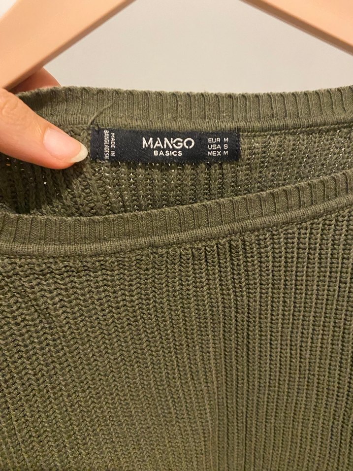 Mango Kadın Haki Örgü Triko Kazak - Görsel 4