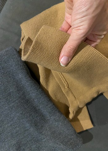 İkili Gri- Kahverengi Kadın Boğazlı Triko Kazak - Görsel 5