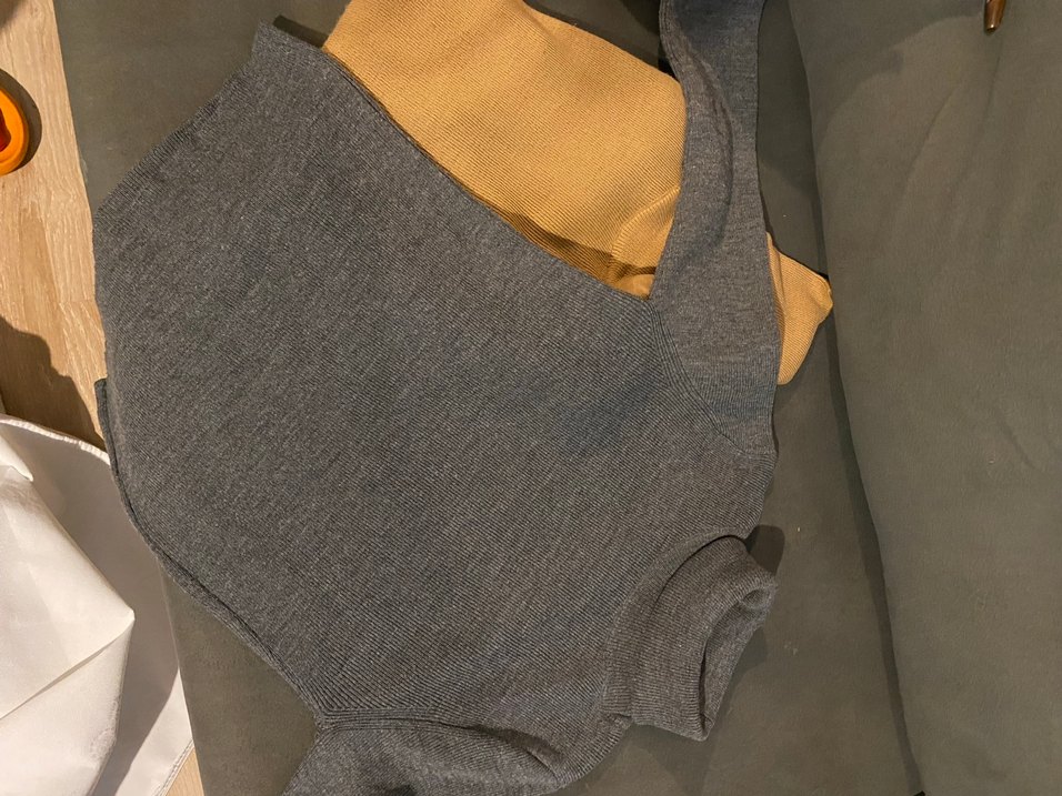 İkili Gri- Kahverengi Kadın Boğazlı Triko Kazak - Görsel 4