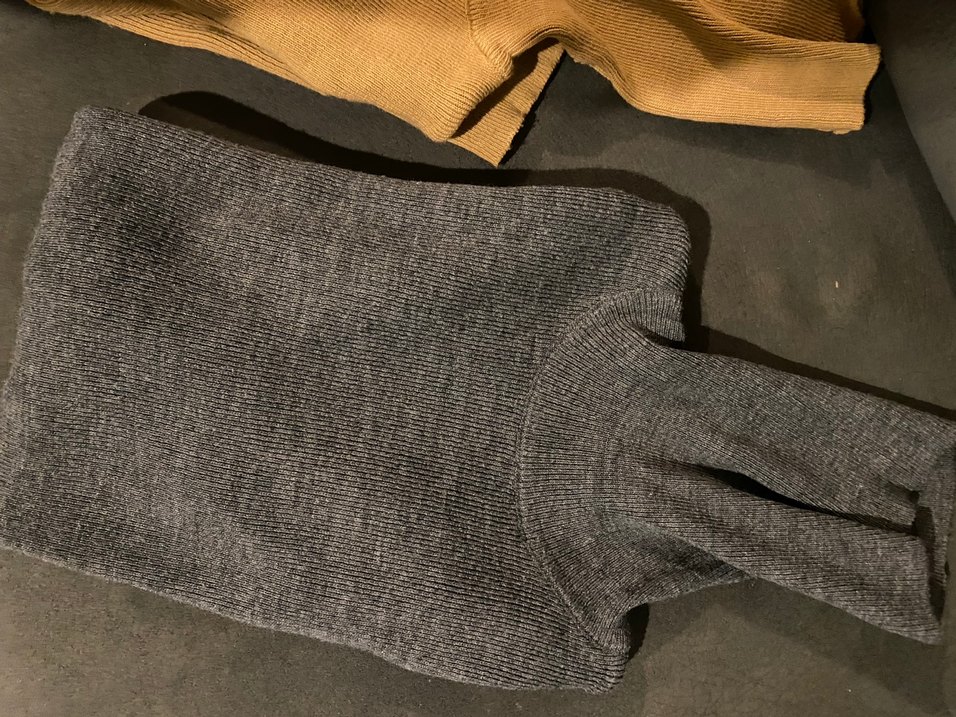 İkili Gri- Kahverengi Kadın Boğazlı Triko Kazak - Görsel 3