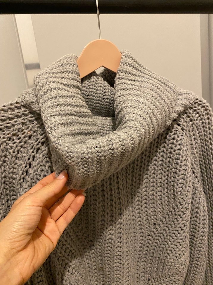 Oxxo Gri Örgü Boğazlı Kadın Kazak - Görsel 2