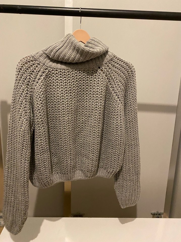 Oxxo Gri Örgü Boğazlı Kadın Kazak - Görsel 4