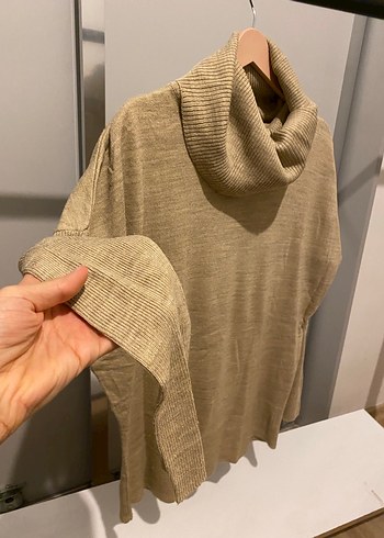Bej Kadın Triko Boğazlı Kazak - Görsel 2