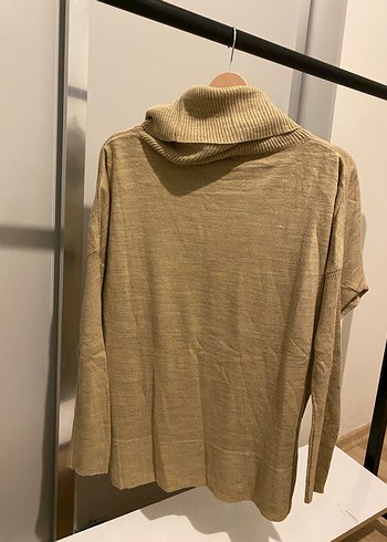 Bej Kadın Triko Boğazlı Kazak - Görsel 4