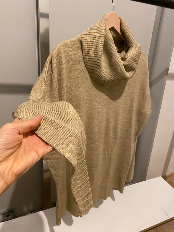 Bej Kadın Triko Boğazlı Kazak - Görsel 2