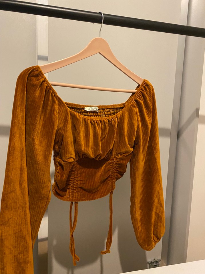 Kadife Drapeli Uzun Kollu Kadın Bluz - Görsel 4