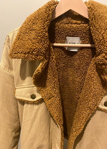 Kahverengi-Bej Kürklü Kadın Ceket - Görsel 2