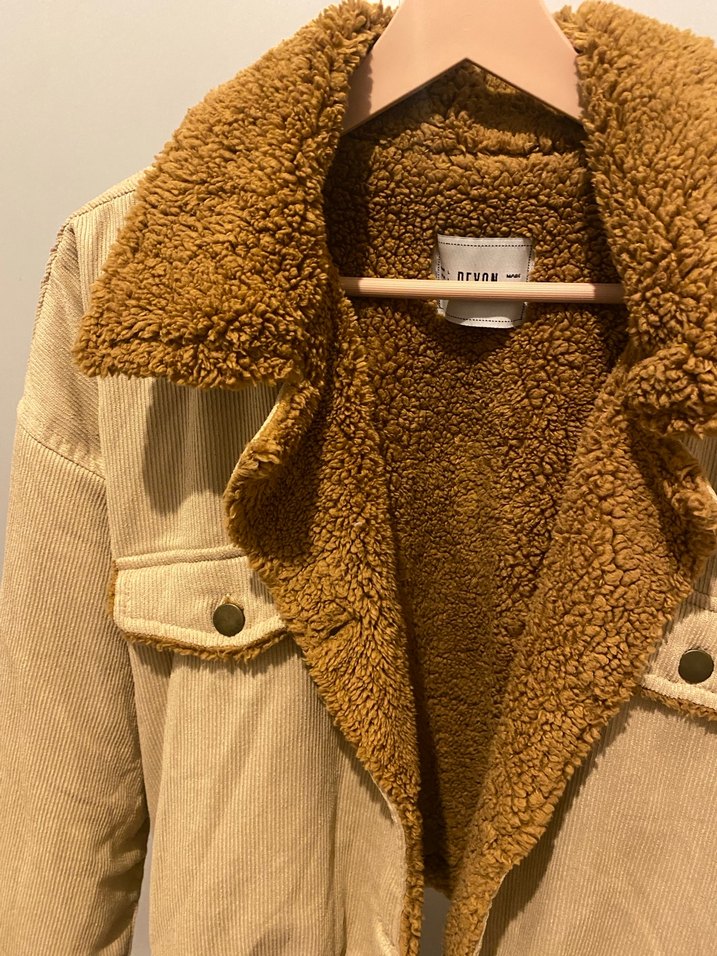 Kahverengi-Bej Kürklü Kadın Ceket - Görsel 2