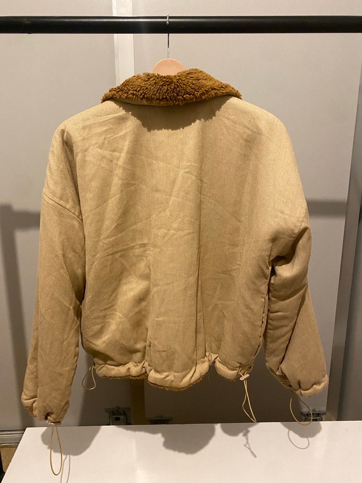 Kahverengi-Bej Kürklü Kadın Ceket - Görsel 3