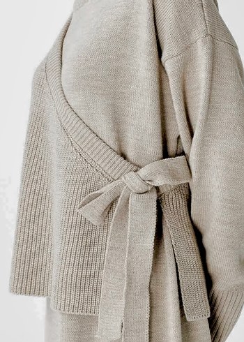 Süveterli triko elbise - Krem - Görsel 3