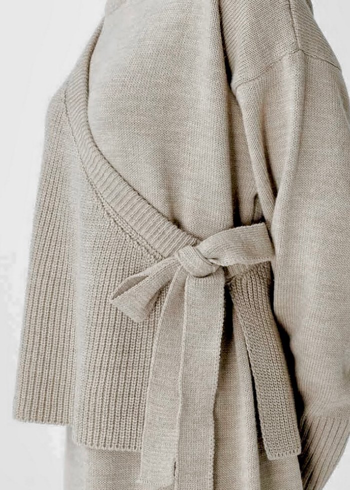 Süveterli triko elbise - Krem - Görsel 3