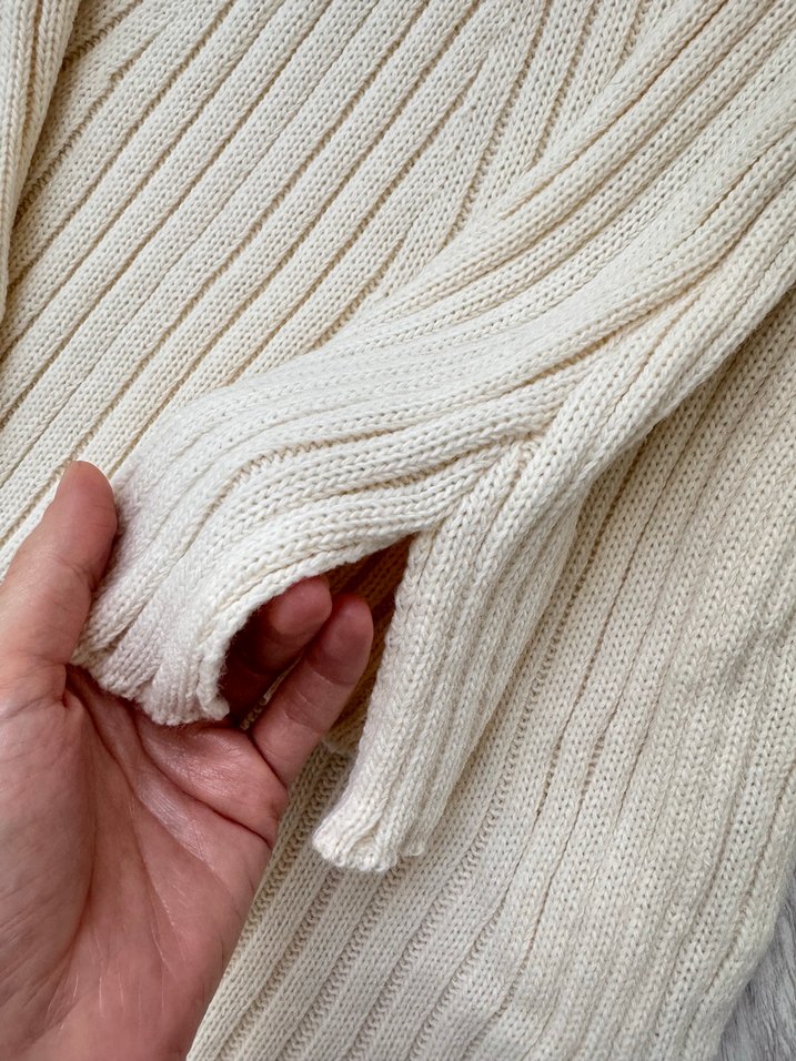 Triko kısa elbise - Krem - Görsel 3