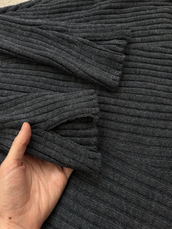 Triko elbise - Gri - Görsel 2