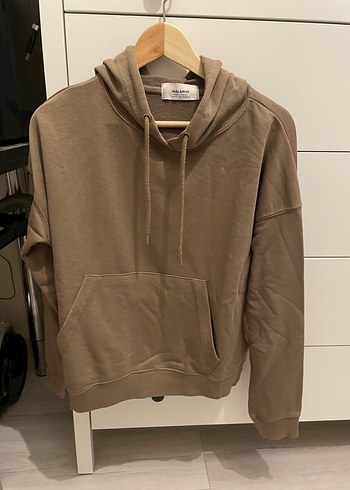 Kadın Kahverengi Kapüşonlu Sweatshirt