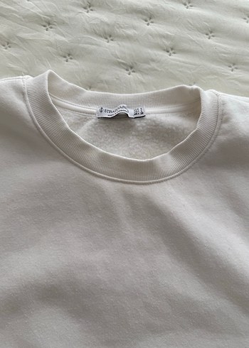 l Beden beyaz Renk Beyaz Pamuklu Kadın Sweatshirt