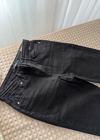 Kadın Siyah mom Kot Pantolon Tokalı