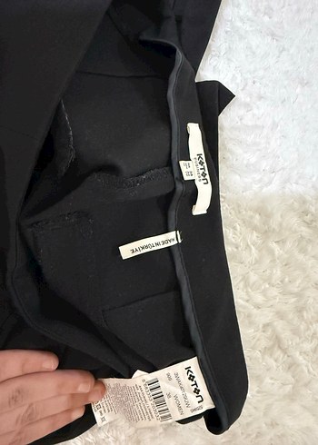 Kadın Siyah Düz Kesim Ofis Pantolonu - Görsel 3