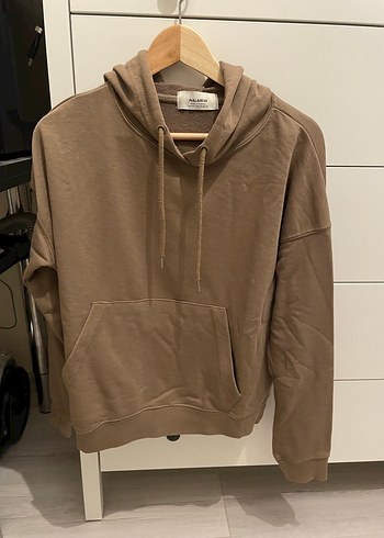 Kahverengi Kadın Kapüşonlu Sweatshirt