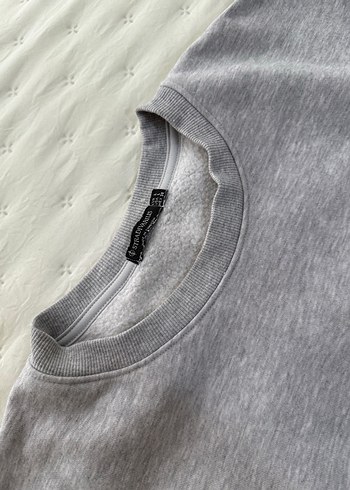 l Beden gri Renk Gri Kadın Uzun Kollu Bisiklet Yaka Sweatshirt
