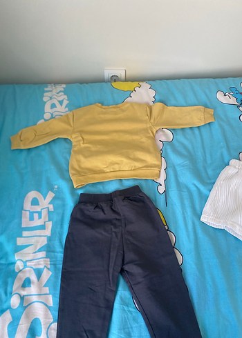 Uzun Kollu Sarı Baskılı Bebek Takımı - Görsel 2