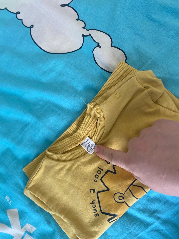 Uzun Kollu Sarı Baskılı Bebek Takımı - Görsel 3