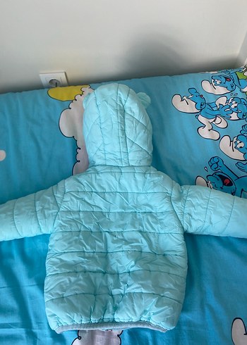 Kapüşonlu Mavi Fermuarlı Erkek Çocuk Mont - Görsel 4