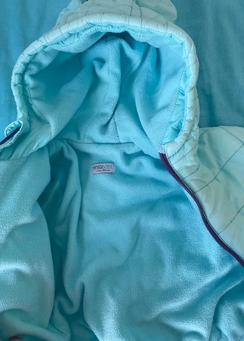 Kapüşonlu Mavi Fermuarlı Erkek Çocuk Mont - Görsel 3