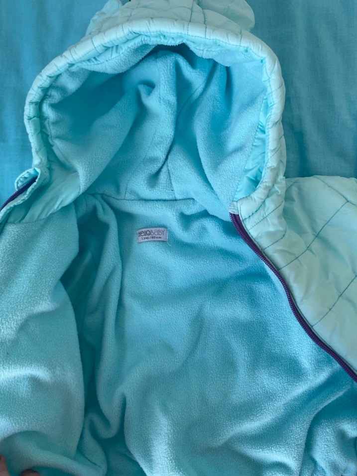 Kapüşonlu Mavi Fermuarlı Erkek Çocuk Mont - Görsel 3