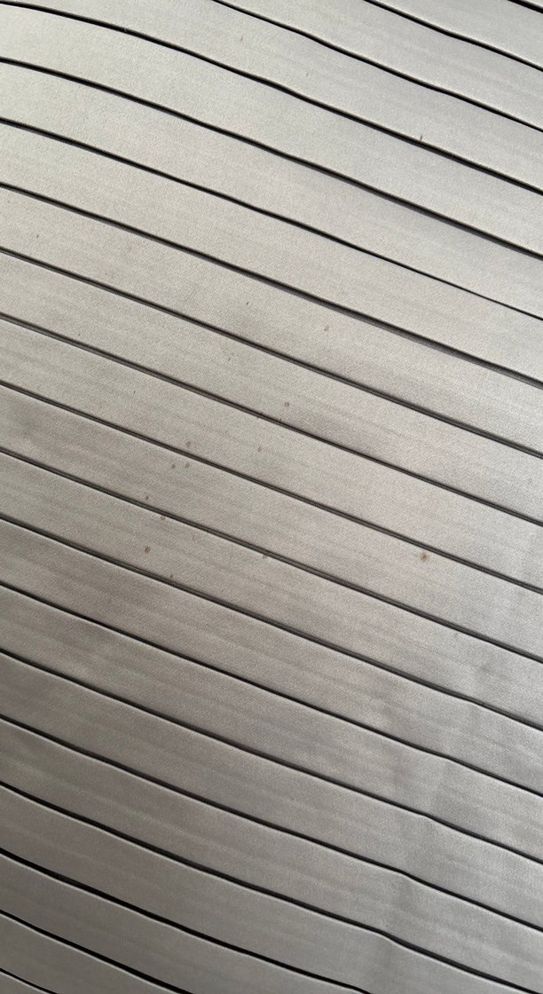 Minimal Çizgili Bej Mini Etek — görsel 2/4