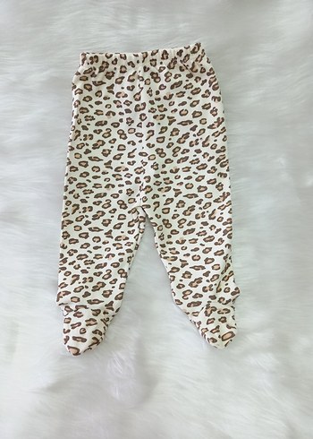 Bebek Kız Krem Leopar Desenli Kıyafet Seti - Görsel 3