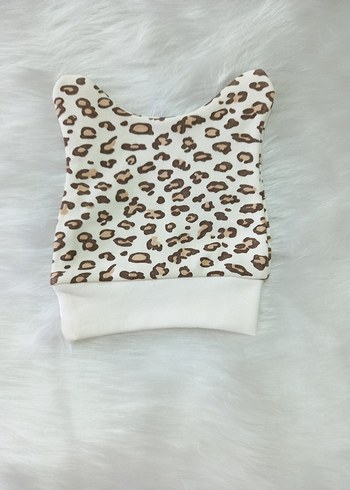 Bebek Kız Krem Leopar Desenli Kıyafet Seti - Görsel 4