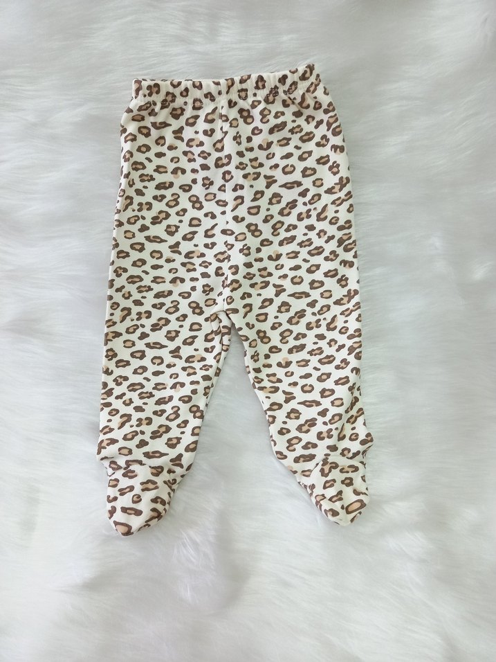 Bebek Kız Krem Leopar Desenli Kıyafet Seti - Görsel 3