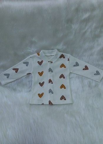 Beyaz Örgü Kalp Desenli Bebek Kız Takımı - Görsel 4