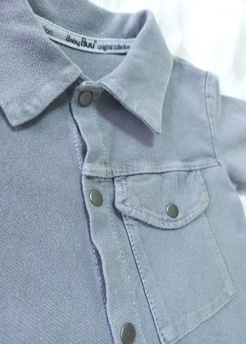 Gri Denim Bebek Erkek Takım Çıtçıtlı - Görsel 5