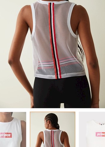 Beyaz Baskılı Kolsuz Mini Spor Üst - Görsel 4